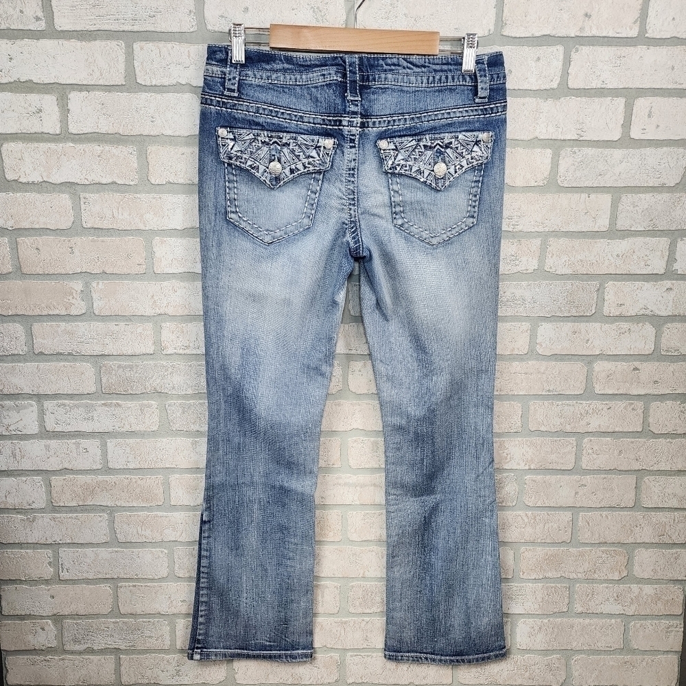 PAISLEY SKY Light Wash Embellished Jeans Size 12